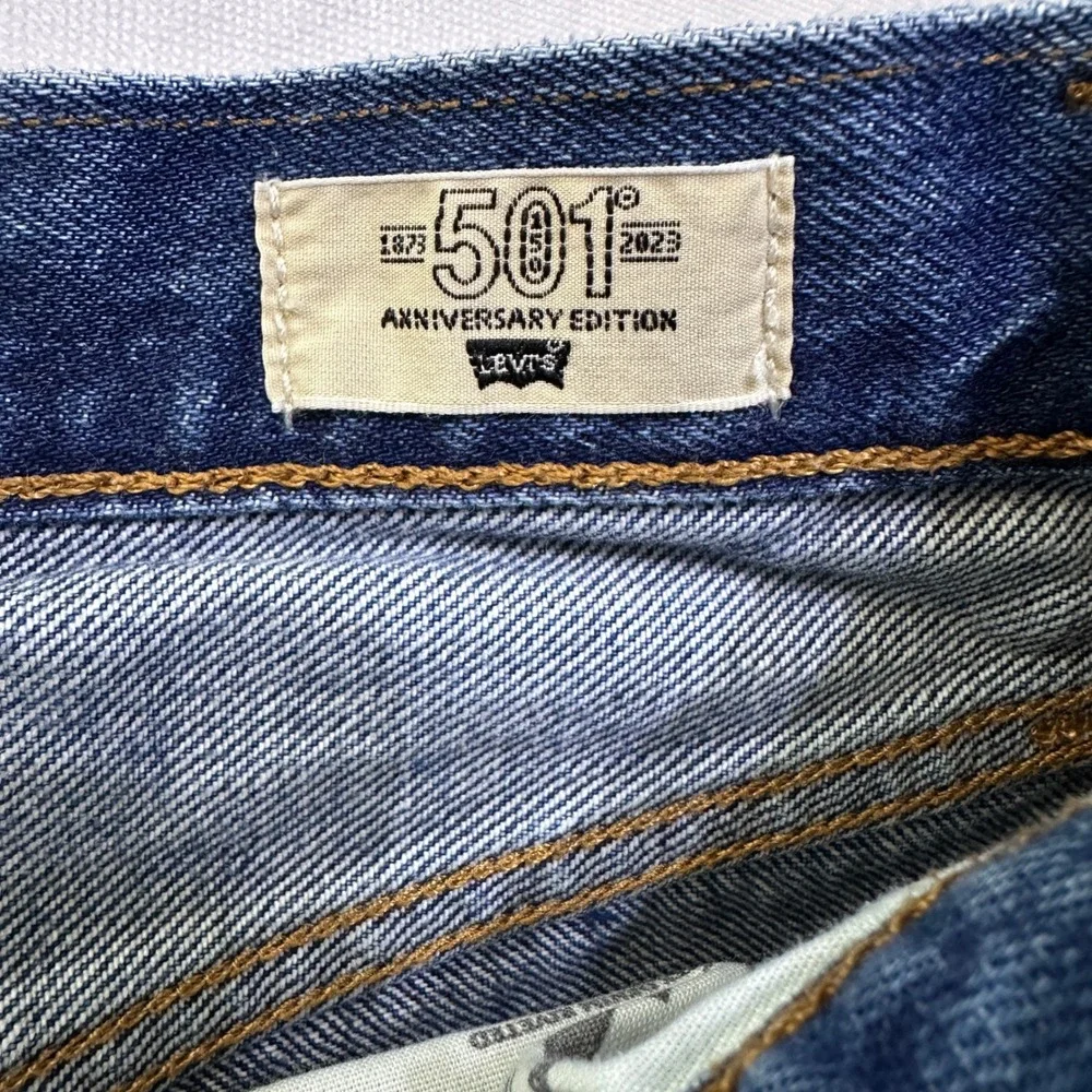 Levi's 501 150th Anniversary Selvedge Jeans Womens 23 x 32 Distressed Button Fly